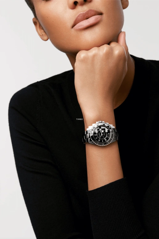 CHANEL,J12 38mm,38mm,Stainless Steel,Ceramic,Black,Automatic,Sapphire,Crystal Glass,Other,H7988
