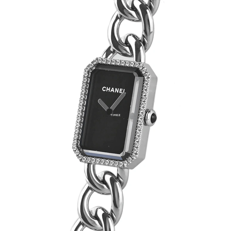 CHANEL,Première 16x22mm,16x22mm,Stainless Steel,Black,Quartz,Sapphire,Crystal Glass,Rectangular,H3252