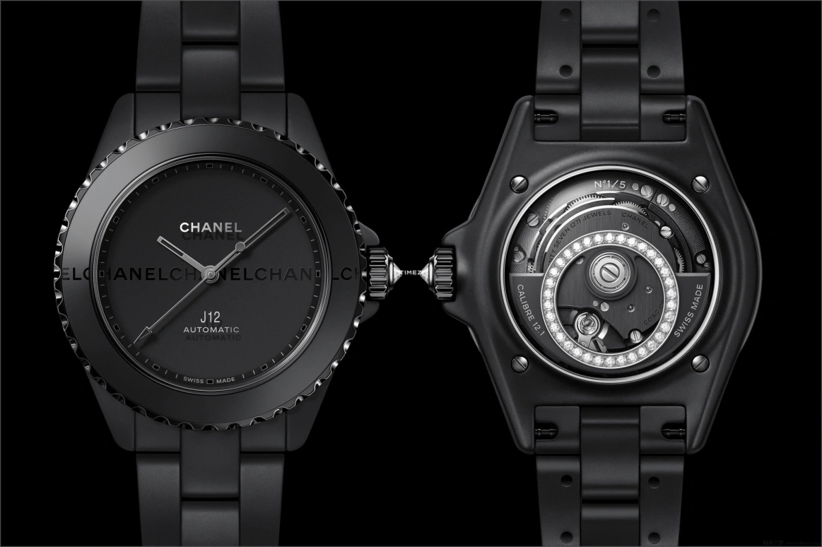 CHANEL,J12 38mm,38mm,Ceramic,Black,Automatic,70hours,In-house Caliber,H7696