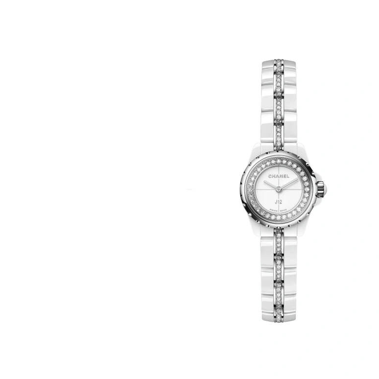 CHANEL,J12 19mm,19mm,Ceramic,White,Sapphire,Crystal Glass,H5238