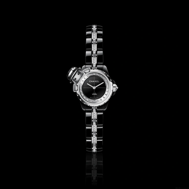 CHANEL,J12 19mm,19mm,Ceramic,Black,Quartz,Sapphire,Crystal Glass,Round,MADEMOISELLE J12 XS