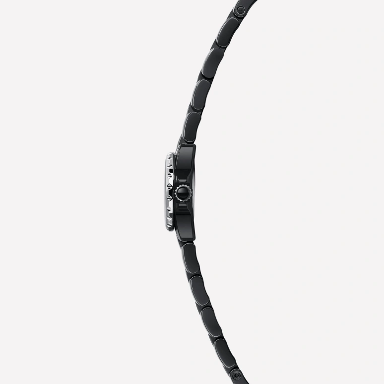CHANEL,J12 19mm,19mm,Ceramic,Black,Sapphire,Crystal Glass,Round,H5235