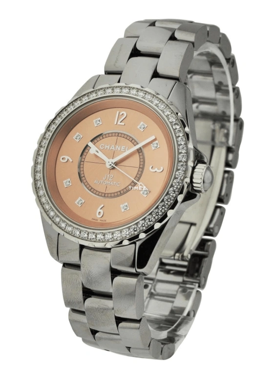 CHANEL,J12 38mm,38mm,Titanium,Ceramic,Pink Red,Red,Automatic,Sapphire,Crystal Glass,Round,H2564
