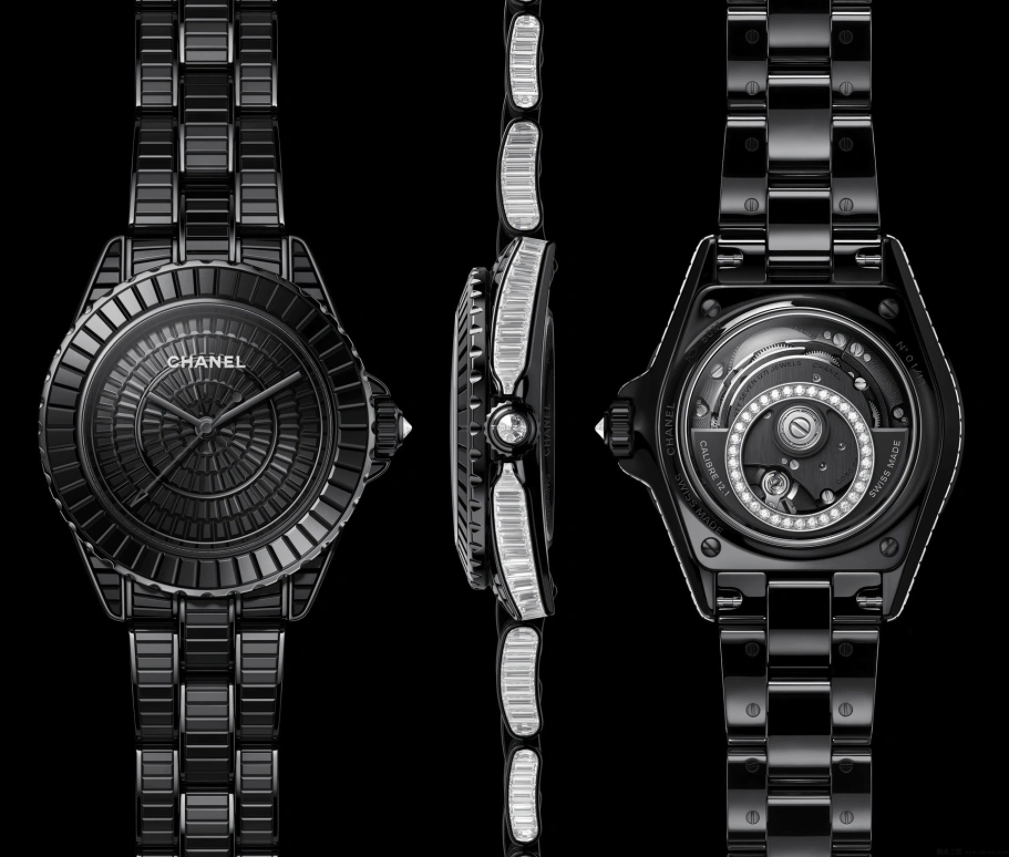 CHANEL,J12 38mm,38mm,Stainless Steel,Ceramic,Black,Automatic,70hours,In-house Caliber,H7428