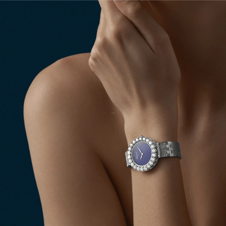 Chopard,L'HEURE DU DIAMANT 30mm,30mm,White Gold,Blue,Automatic,42hours,In-house Caliber,10A378,10A378-1002