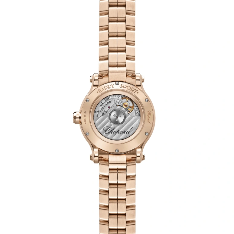 Chopard,Happy Sport 33mm,33mm,Rose Gold,Blue,Rose Gold,Automatic,42hours,In-house Caliber,275378,275378-5008