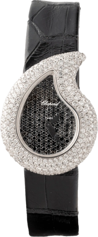 Chopard,Happy Diamonds ,White Gold,Black,Quartz,Sapphire,Silver,436700,436700-1007