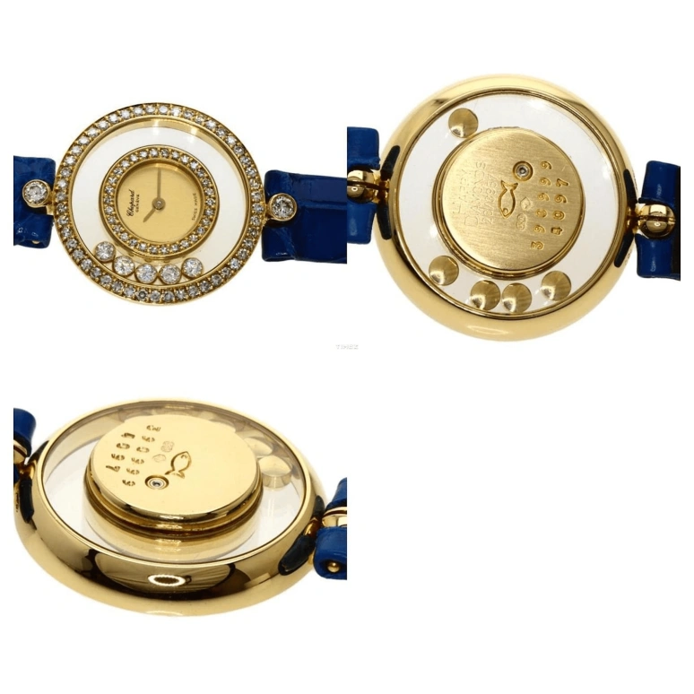 Chopard,Happy Diamonds 24mm,24mm,Yellow Gold,Champagne,Quartz,Sapphire,Round,20,20/3957 Gold