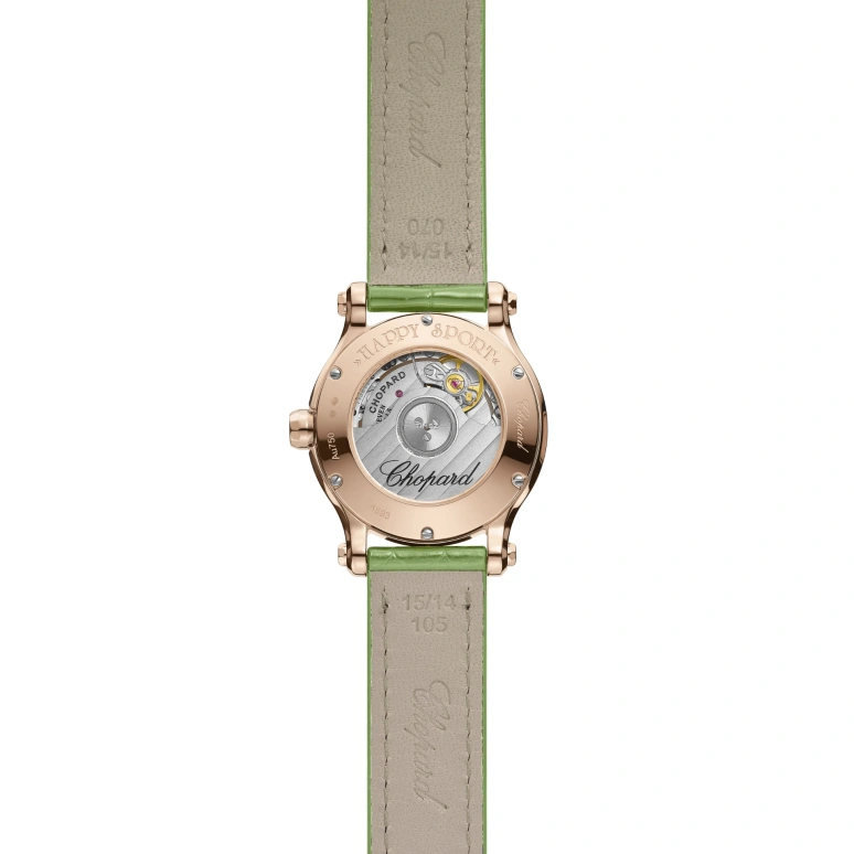 Chopard,Happy Sport 30mm,30mm,Rose Gold,Green,Automatic,42hours,In-house Caliber,274893,274893-5016