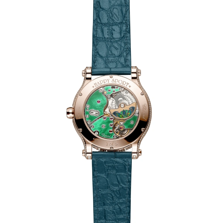 Chopard,Happy Sport 40mm,40mm,Rose Gold,Rose,Blue,Green,Automatic,65hours,In-house Caliber,274425,274425-5001