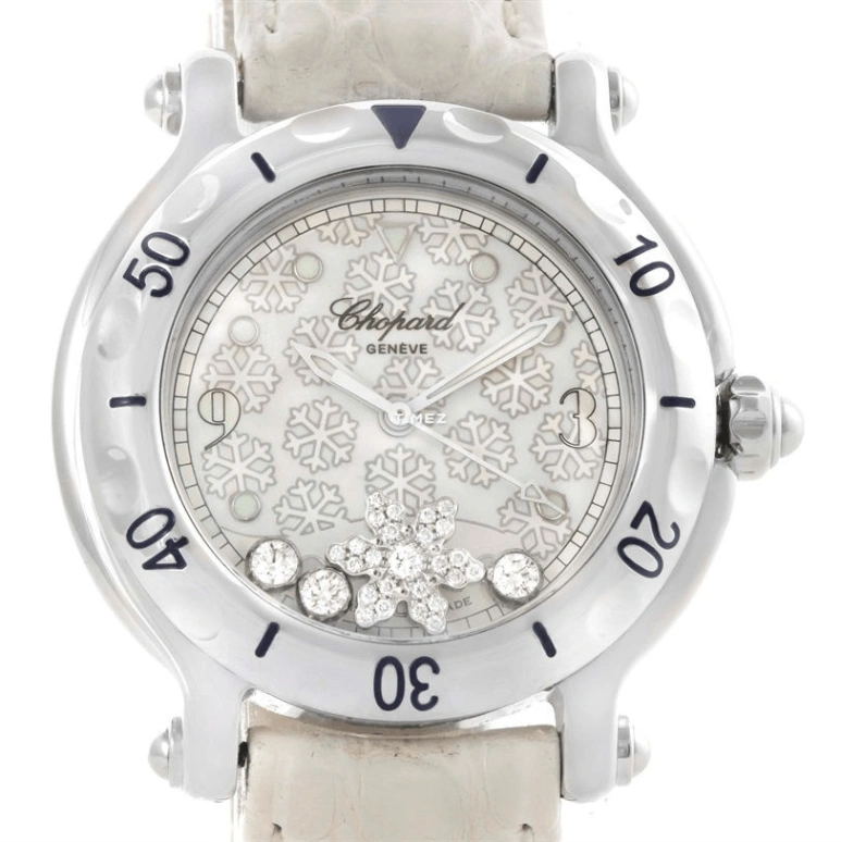 Chopard,Happy Diamonds 32mm,32mm,Stainless Steel,White,Quartz,Day,Sapphire,278949,278949-3001