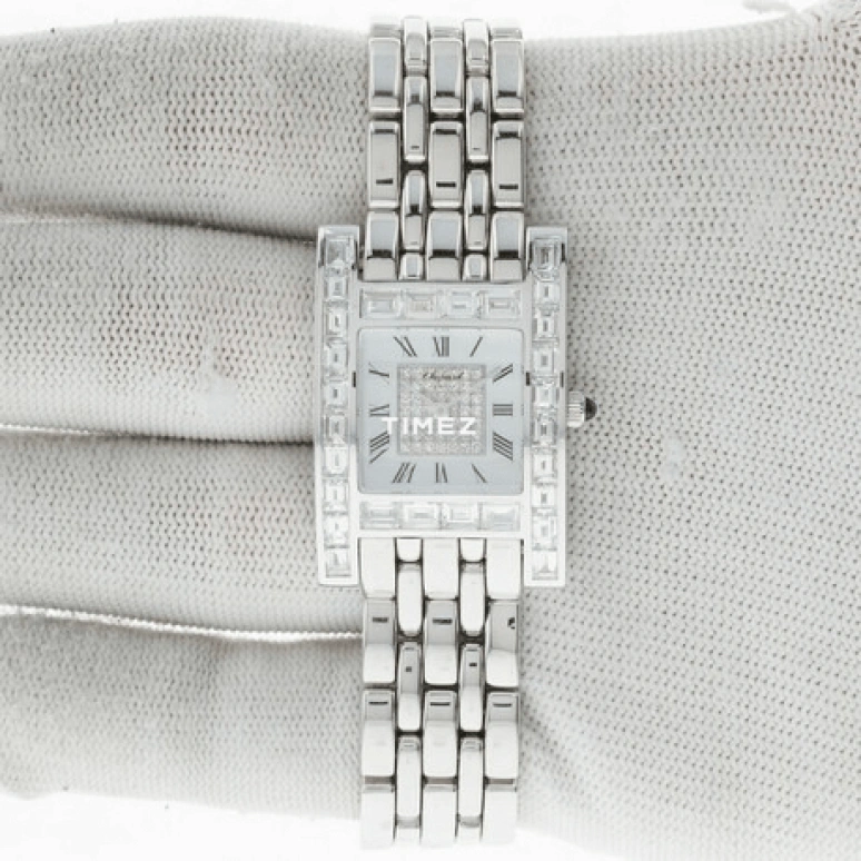 Chopard,Happy Sport 25x35mm,25x35mm,White Gold,Silver,Quartz,Sapphire,Square,445,445-1