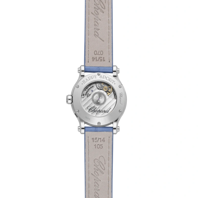 Chopard,Happy Sport 30mm,30mm,Stainless Steel,White,Blue,Automatic,42hours,In-house Caliber,278573,278573-3010
