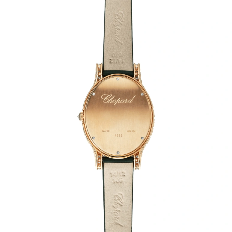 Chopard,L'HEURE DU DIAMANT 40x34.10mm,40x34.10mm,Rose Gold,Green,Quartz,Sapphire,Crystal Glass,Oval,139383,139383-5009