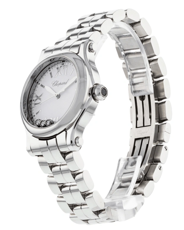 Chopard,Happy Sport 30mm,30mm,Stainless Steel,White,Quartz,Round,Silver,278590,278590-3002