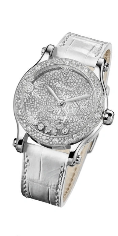 Chopard,Happy Sport 36mm,36mm,White Gold,Silver,Automatic,Sapphire,Crystal Glass,Round,274891,274891-1014