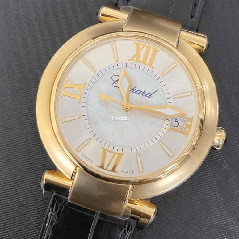 Chopard,IMPERIALE 40mm,40mm,Yellow Gold,Silver,White,Automatic,Day,Sapphire,384241,384241-0001