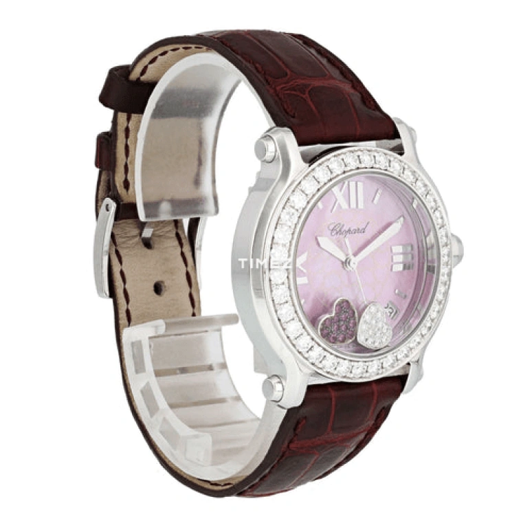 Chopard,Happy Diamonds 35mm,35mm,Stainless Steel,Pink,Quartz,Day,Sapphire,278475,278475-2002