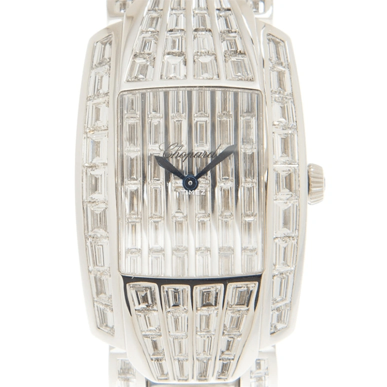 Chopard,La Strada 25.90mm,25.90mm,White Gold,Silver White,White,Automatic,Sapphire,Rectangular,419404,419404-1109