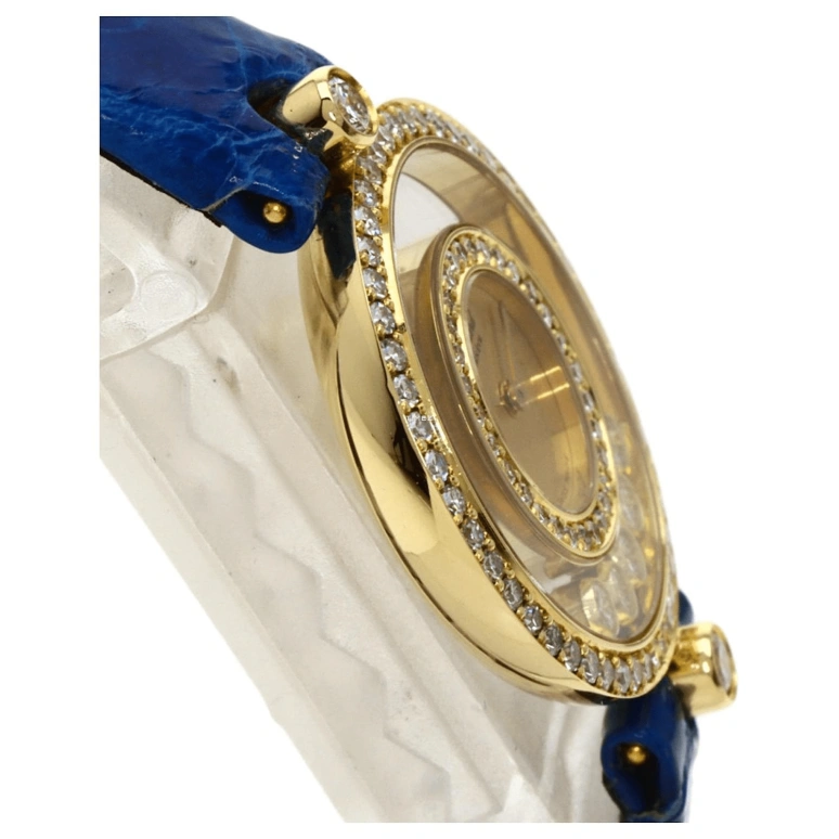 Chopard,Happy Diamonds 24mm,24mm,Yellow Gold,Champagne,Quartz,Sapphire,Round,20,20/3957 Gold