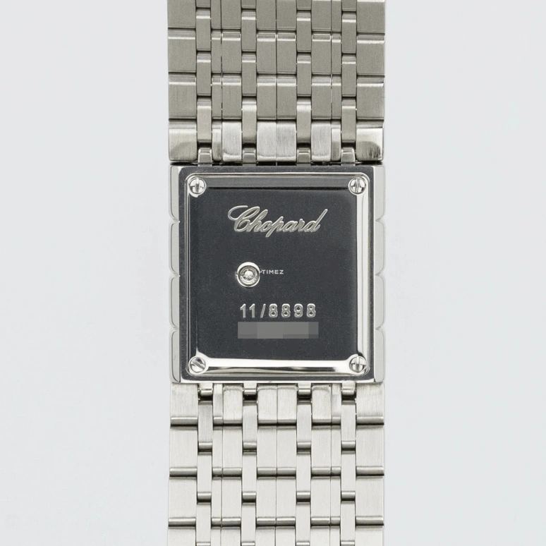 Chopard,Ladies' 22mm,22mm,Stainless Steel,Grey,Quartz,Sapphire,Crystal Glass,Square,118898,118898-3001
