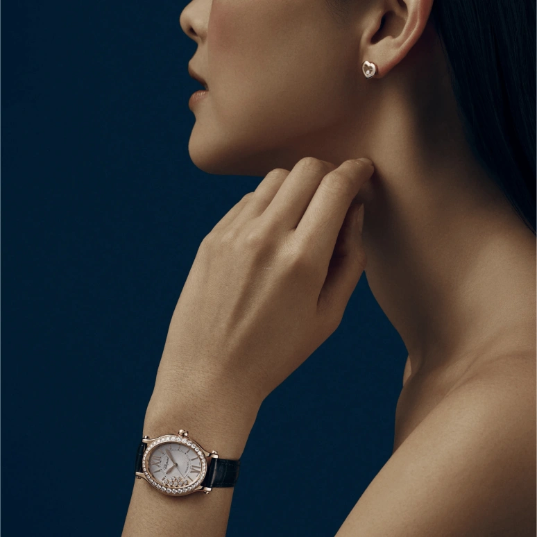 Chopard,Happy Sport 31.31x29mm,31.31x29mm,Rose Gold,Silver,Automatic,42hours,In-house Caliber,275362,275362-5002