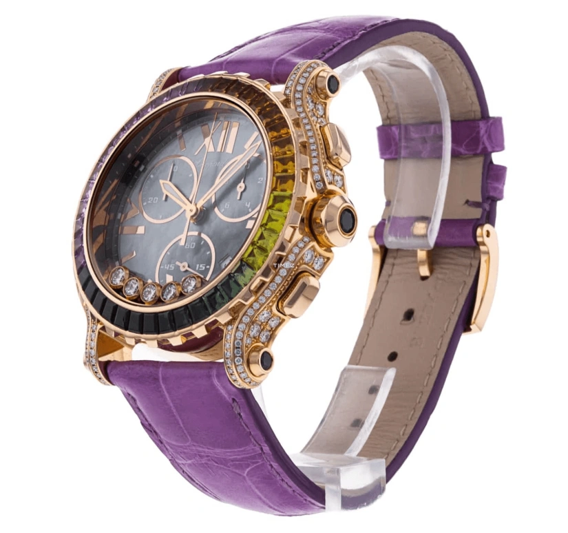Chopard,Happy Sport 42mm,42mm,Rose Gold,Grey,Multi-Color,Quartz,Chronograph,Day,283582,283582-5017