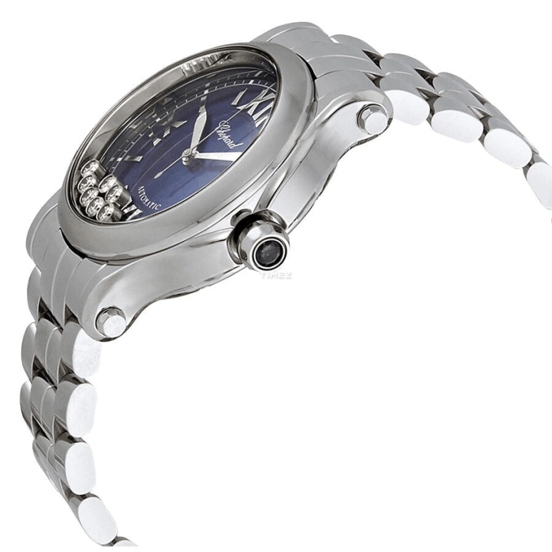 Chopard,Happy Sport 36mm,36mm,Stainless Steel,Blue,Automatic,Day,Sapphire,Crystal Glass,278559,278559-3009