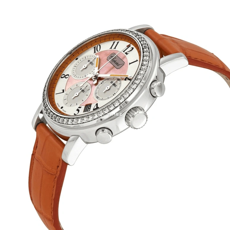 Chopard,Mille Miglia 39mm,39mm,Stainless Steel,White,Pink,Automatic,Chronograph,Day,178331,178331-1420