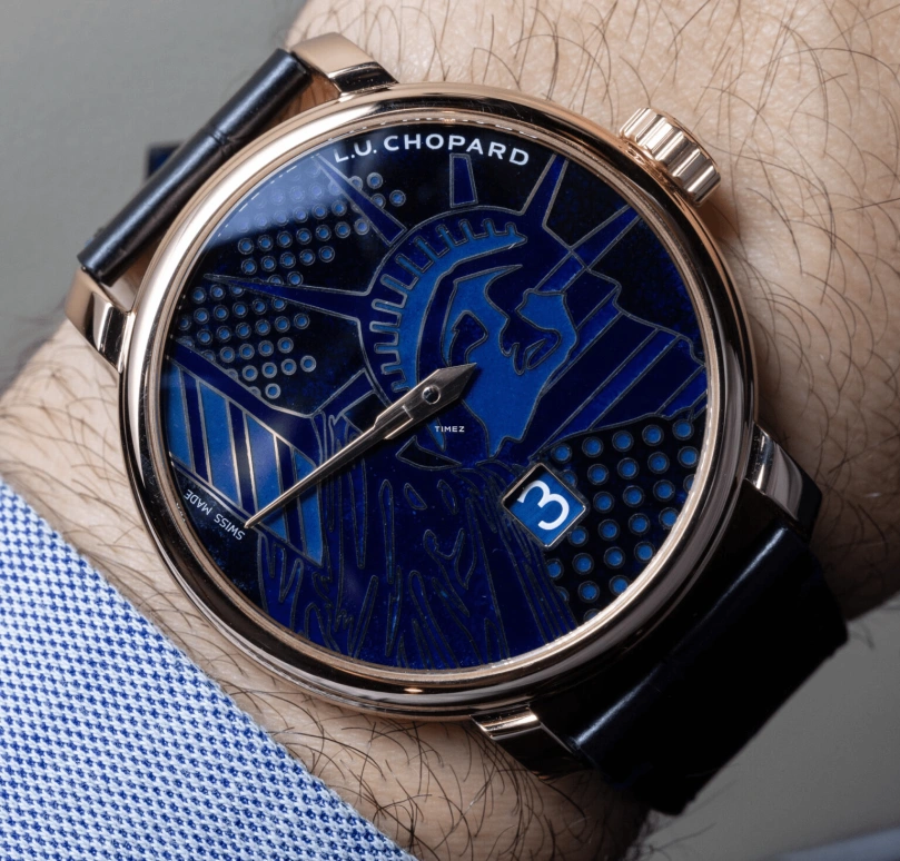 Chopard,L.U.C 40mm,40mm,Rose Gold,Blue,Handwound,Day,Sapphire,161977,161977-5004