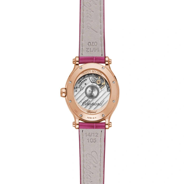 Chopard,Happy Sport 31.31x29mm,31.31x29mm,Rose Gold,Silver,Automatic,42hours,In-house Caliber,275362,275362-5003