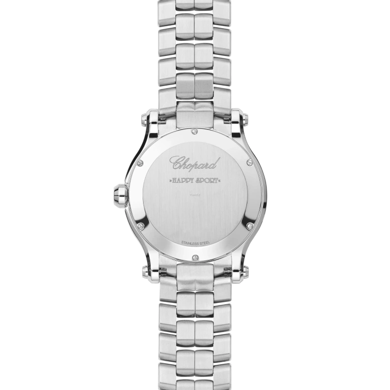 Chopard,Happy Sport 36mm,36mm,Stainless Steel,Pink,Quartz,Day,Sapphire,Crystal Glass,278582,278582-3009