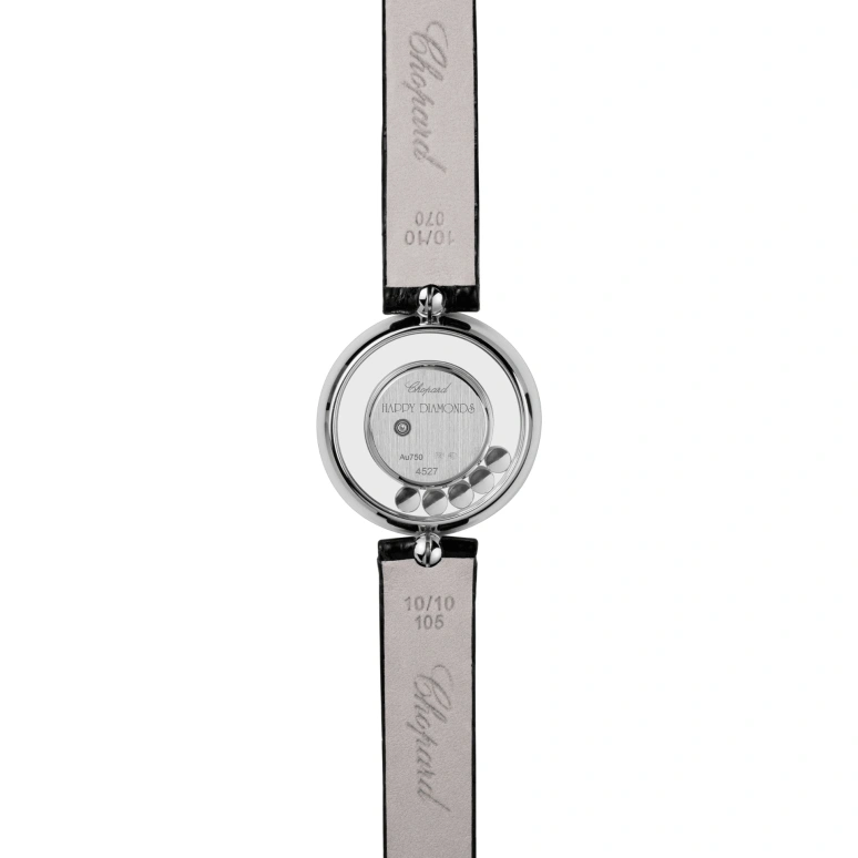 Chopard,Happy Diamonds 26mm,26mm,White Gold,Silver,White,Quartz,Sapphire,Crystal Glass,Round,203957,203957-1214