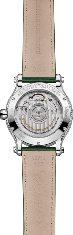 Chopard,Happy Sport 36mm,36mm,White Gold,Green,Automatic,Sapphire,Crystal Glass,Round,274891,274891-1028