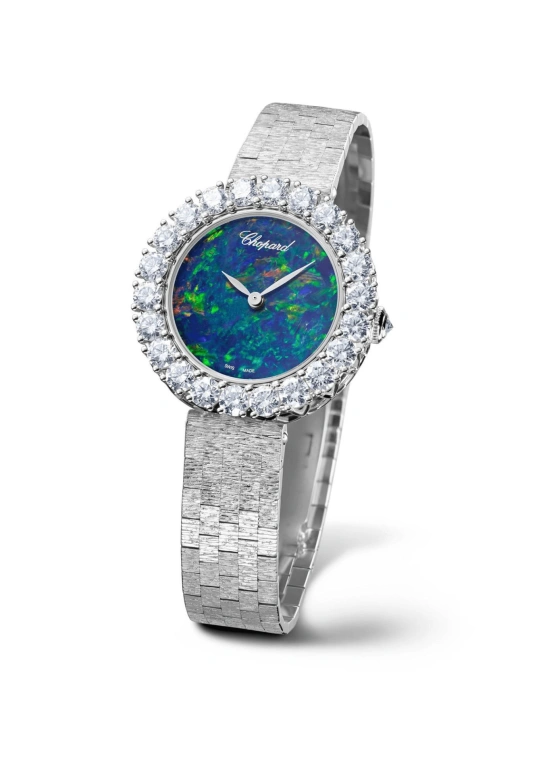 Chopard,L'HEURE DU DIAMANT 30mm,30mm,White Gold,Blue,Green,Automatic,42hours,In-house Caliber,10A378,10A378-1006
