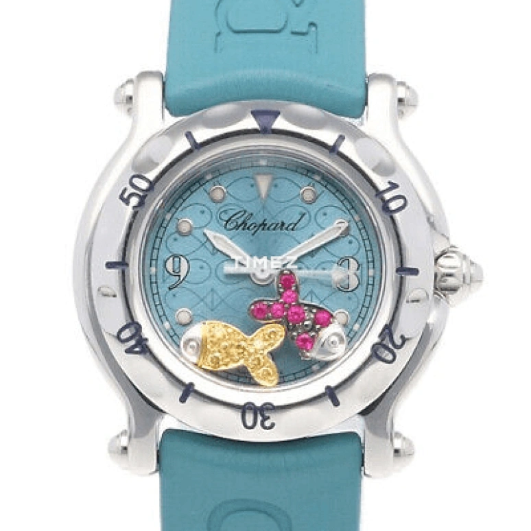 Chopard,Happy Sport 26mm,26mm,Stainless Steel,Blue,Quartz,Sapphire,Round,27,27/8923-402