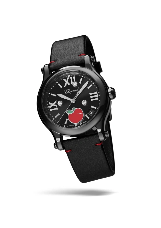 Chopard,Happy Sport 36mm,36mm,Stainless Steel,Black,Quartz,Day,Sapphire,278582,278582-3007