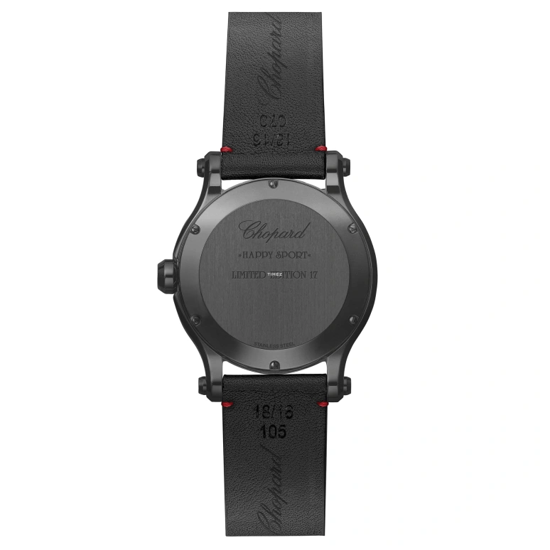 Chopard,Happy Sport 36mm,36mm,Stainless Steel,Black,Quartz,Day,Sapphire,278582,278582-3007