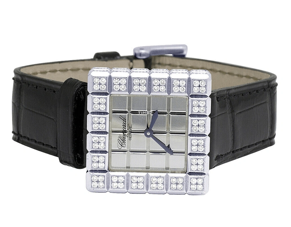 Chopard,Ice Cube' 25mm,25mm,White Gold,Silver,Quartz,Sapphire,Square,136815,136815-1001