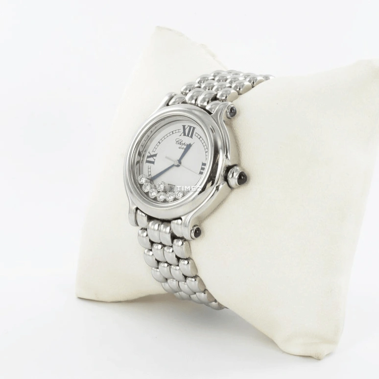 Chopard,Happy Diamonds 33mm,33mm,Stainless Steel,White,Quartz,Day,Sapphire,Crystal Glass,278236,278236-3005