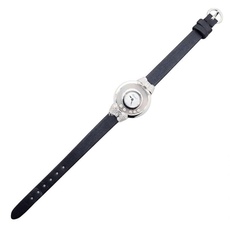 Chopard,Happy Diamonds 25.80mm,25.80mm,White Gold,White,Quartz,Sapphire,Crystal Glass,Round,209425,209425-1001