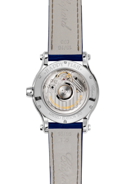 Chopard,Happy Diamonds 36mm,36mm,Stainless Steel,Blue,Automatic,Sapphire,Crystal Glass,Round,278578,278578-3002