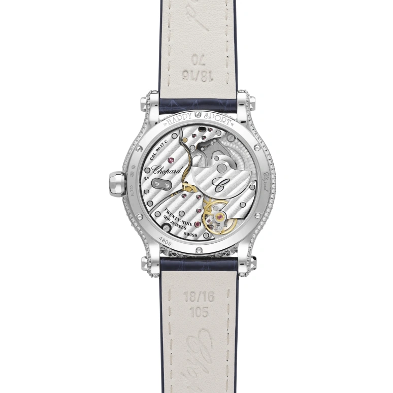 Chopard,Happy Sport 36mm,36mm,White Gold,White,Automatic,65hours,In-house Caliber,274809,274809-1001