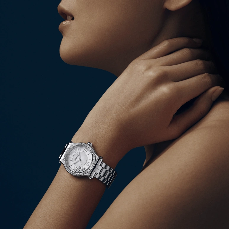 Chopard,Happy Sport 33mm,33mm,Stainless Steel,Ocean Blue,Blue,Silver,Automatic,42hours,In-house Caliber,278608,278608-3004