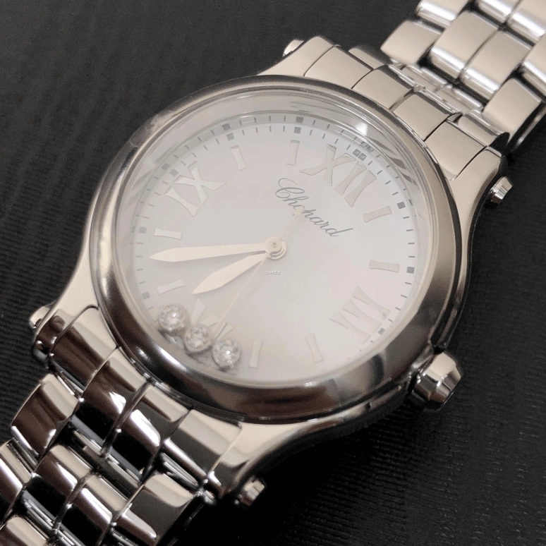 Chopard,Happy Sport 30mm,30mm,Stainless Steel,White,Quartz,Round,Silver,278590,278590-3002