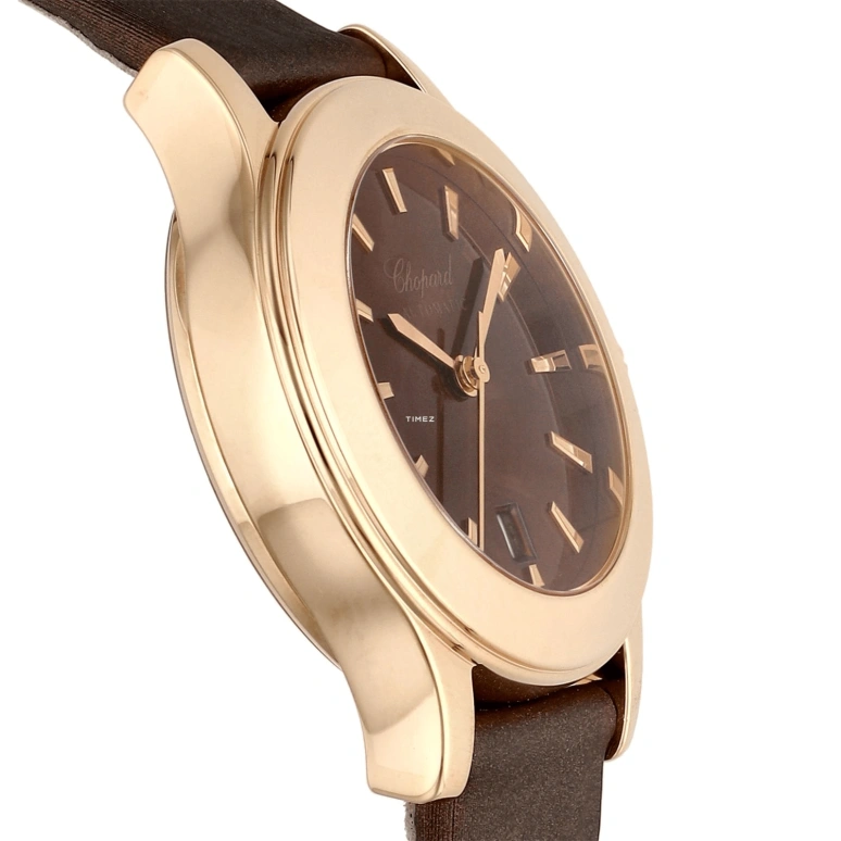 Chopard,Classic 30mm,30mm,Red Gold,Coffee,Handwound,Day,Sapphire,Crystal Glass,129414,129414-5404