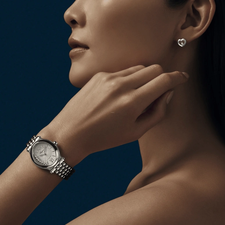 Chopard,Happy Sport 31.31x29mm,31.31x29mm,Stainless Steel,Blue,Silver,Automatic,42hours,In-house Caliber,278602,278602-3002