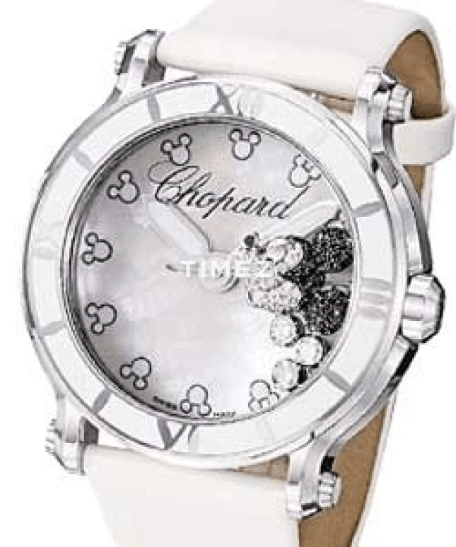 Chopard,Happy Diamonds 42mm,42mm,Stainless Steel,White,Silver,Quartz,Sapphire,Crystal Glass,Round,288524,288524-3005