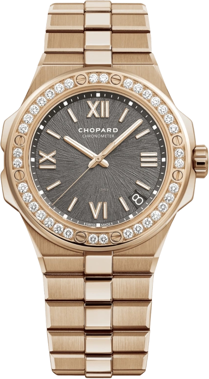 Chopard,Alpine Eagle 41mm,41mm,Rose Gold,Grey,Automatic,Date,60hours,295363,295363-5002