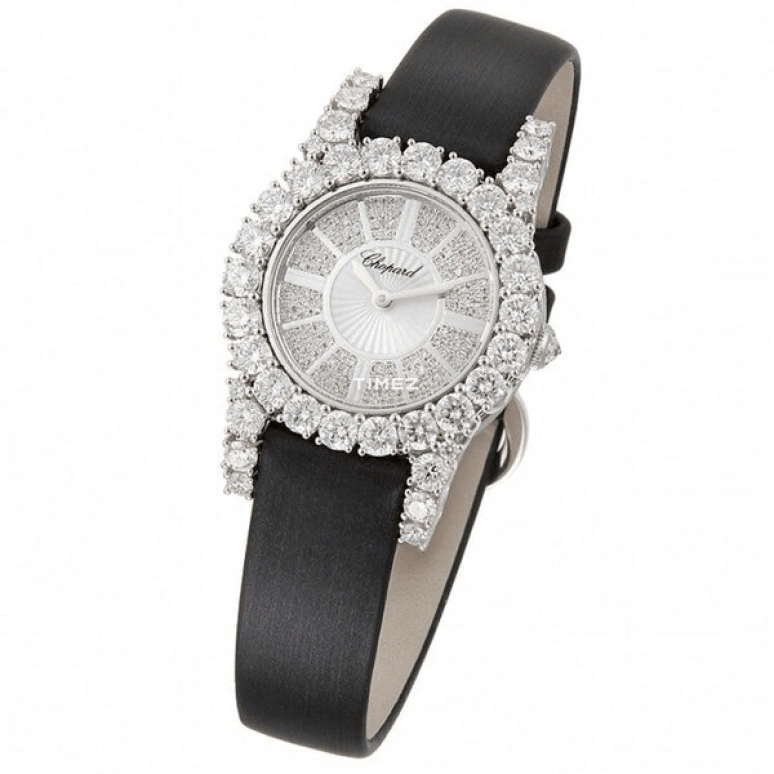 Chopard,Happy Diamonds 30mm,30mm,White Gold,Silver,Automatic,Sapphire,Crystal Glass,Round,139377,139377-1001